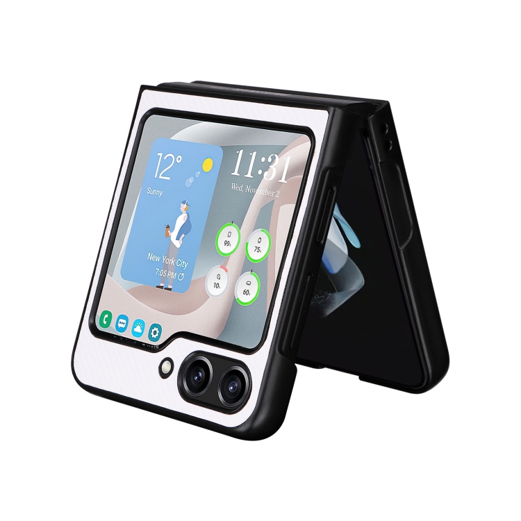 For Samsung Galaxy Z Flip5 5G PU Leather PC Phone Case(White)