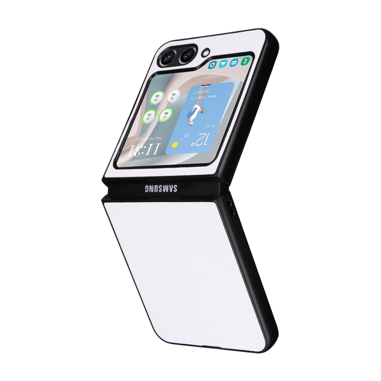 For Samsung Galaxy Z Flip5 5G PU Leather PC Phone Case(White)