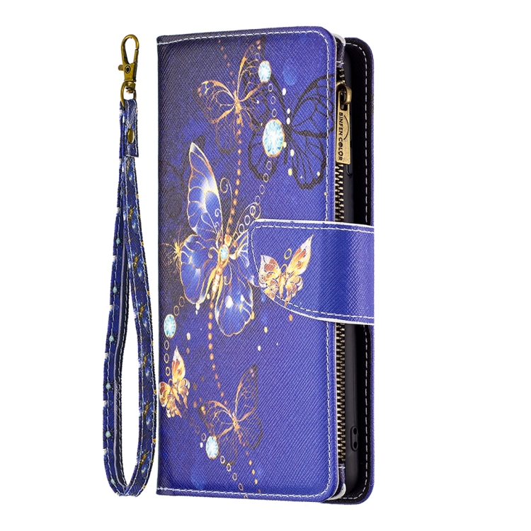 For iPhone 16 Colored Drawing Pattern Zipper Phone Leather Case(Purple Butterfly) For iPhone 16 Colored Drawing Pattern Zipper Phone Leather Case(Purple Butterfly)