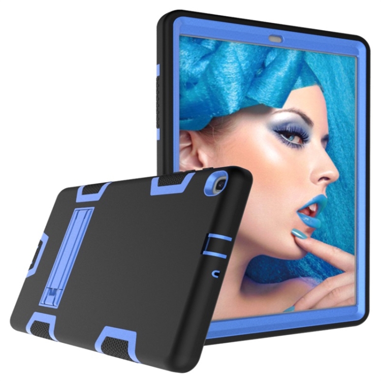 For Samsung Galaxy Tab A 10.1 (2019) T510 Shockproof PC + Silicone Protective Case，with Holder(Black Blue) - 2