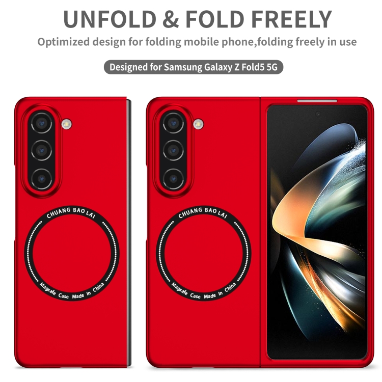 For Samsung Galaxy Z Fold5 Magsafe Magnetic Folding PC Phone Case(Red) For Samsung Galaxy Z Fold5 Magsafe Magnetic Folding PC Phone Case(Red)