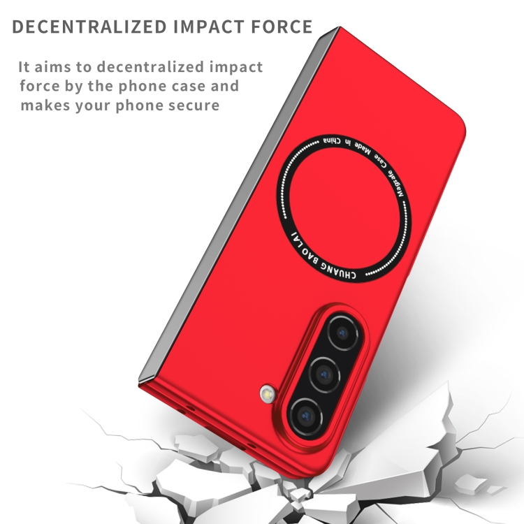 For Samsung Galaxy Z Fold5 Magsafe Magnetic Folding PC Phone Case(Red) For Samsung Galaxy Z Fold5 Magsafe Magnetic Folding PC Phone Case(Red)
