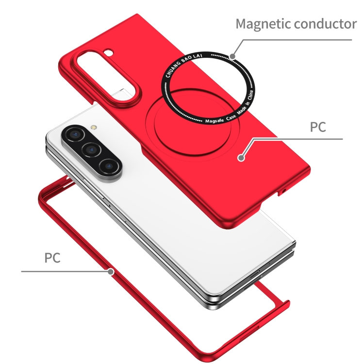 For Samsung Galaxy Z Fold5 Magsafe Magnetic Folding PC Phone Case(Red) For Samsung Galaxy Z Fold5 Magsafe Magnetic Folding PC Phone Case(Red)