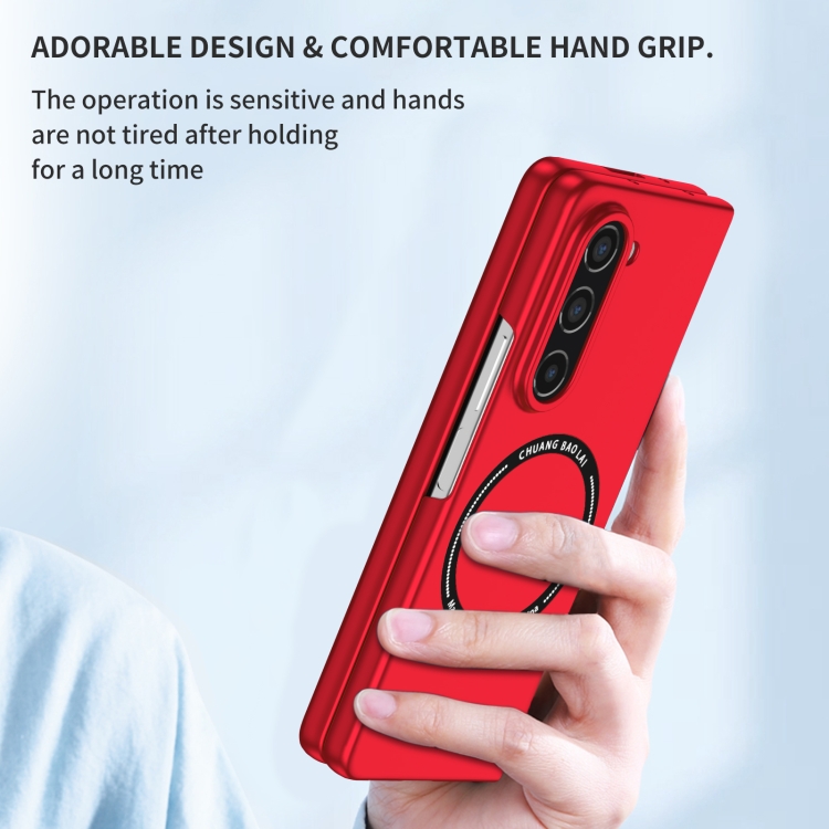 For Samsung Galaxy Z Fold5 Magsafe Magnetic Folding PC Phone Case(Red) For Samsung Galaxy Z Fold5 Magsafe Magnetic Folding PC Phone Case(Red)