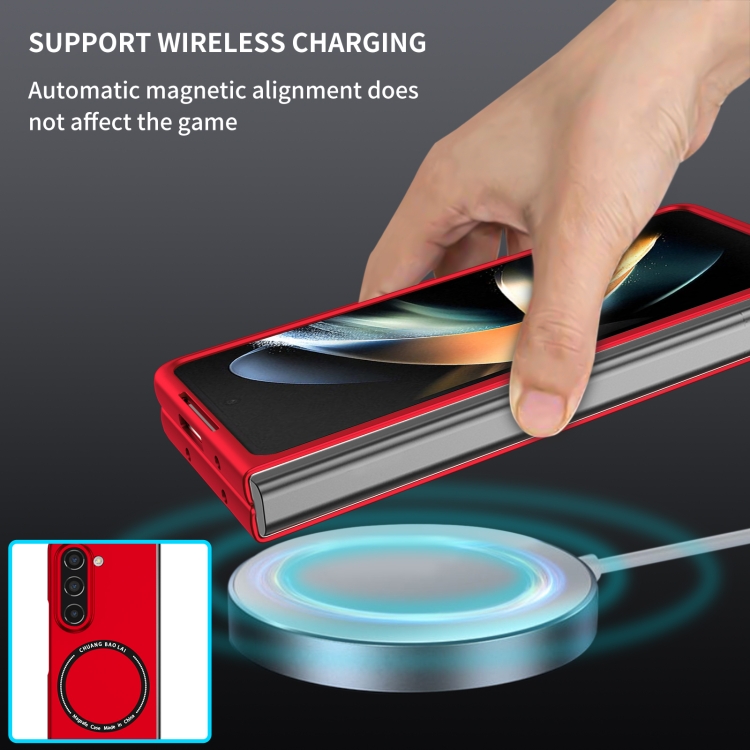 For Samsung Galaxy Z Fold5 Magsafe Magnetic Folding PC Phone Case(Red) For Samsung Galaxy Z Fold5 Magsafe Magnetic Folding PC Phone Case(Red)
