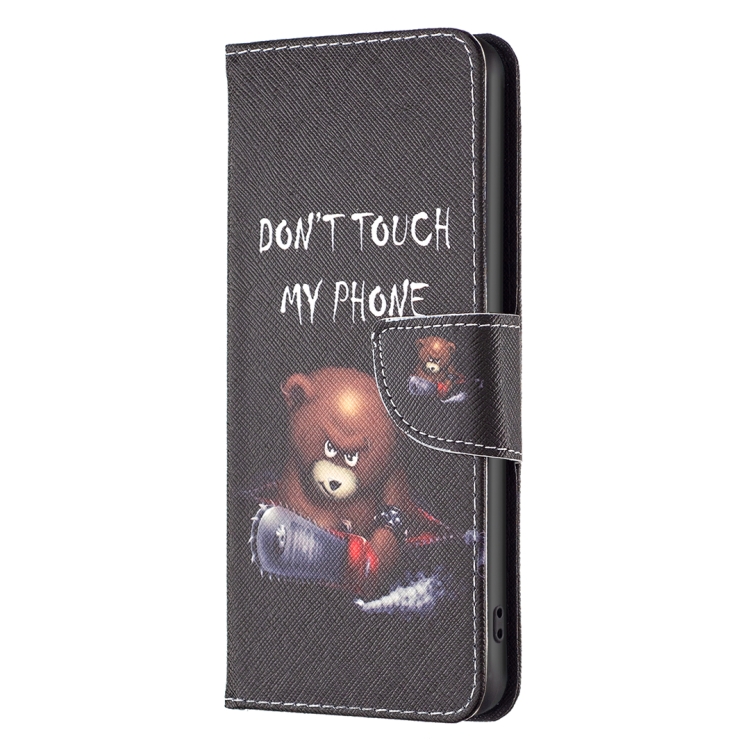 For iPhone 16 Pro Max Colored Drawing Pattern Leather Phone Case(Bear) For iPhone 16 Pro Max Colored Drawing Pattern Leather Phone Case(Bear)