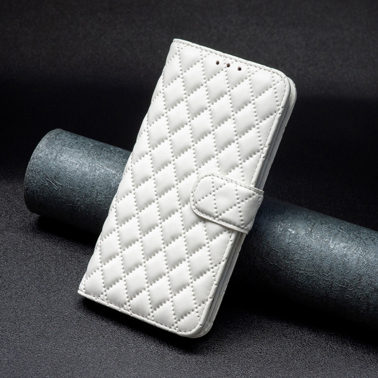 For iPhone 16 Plus Diamond Lattice Wallet Flip Leather Phone Case(White) For iPhone 16 Plus Diamond Lattice Wallet Flip Leather Phone Case(White)