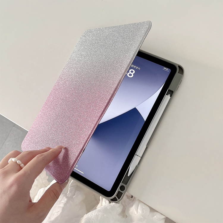 For iPad Pro 12.9 2022 / 2021 / 2020 Gradient Glitter Magnetic Split Leather Tablet Case(Rose Red) For iPad Pro 12.9 2022 / 2021 / 2020 Gradient Glitter Magnetic Split Leather Tablet Case(Rose Red)