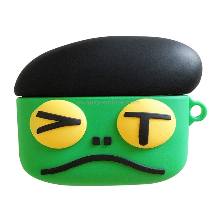 Green Head Shape Earphone Protective Case For AirPods Pro 