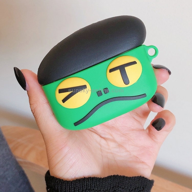 Green Head Shape Earphone Protective Case For AirPods Pro 