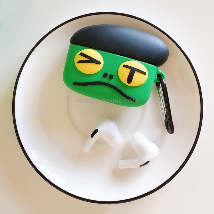 Green Head Shape Earphone Protective Case For AirPods Pro 