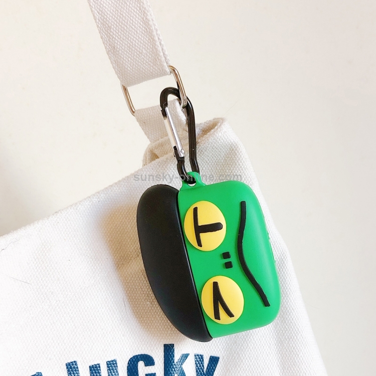 Green Head Shape Earphone Protective Case For AirPods Pro 