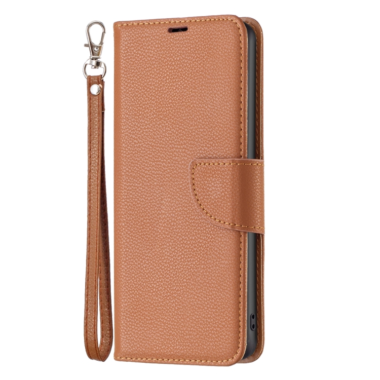 For iPhone 16 Plus Litchi Texture Pure Color Flip Leather Phone Case(Brown)