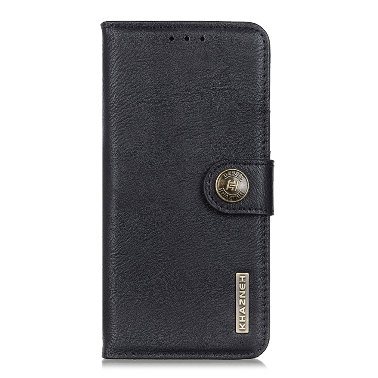 For OPPO Reno4 KHAZNEH Cowhide Texture Horizontal Flip Leather Case with Holder & Card Slots & Wallet(Black) - 1