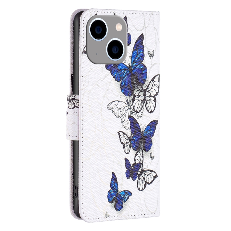 For iPhone 15 Plus Colored Drawing Pattern Flip Leather Phone Case(Butterflies) For iPhone 15 Plus Colored Drawing Pattern Flip Leather Phone Case(Butterflies)