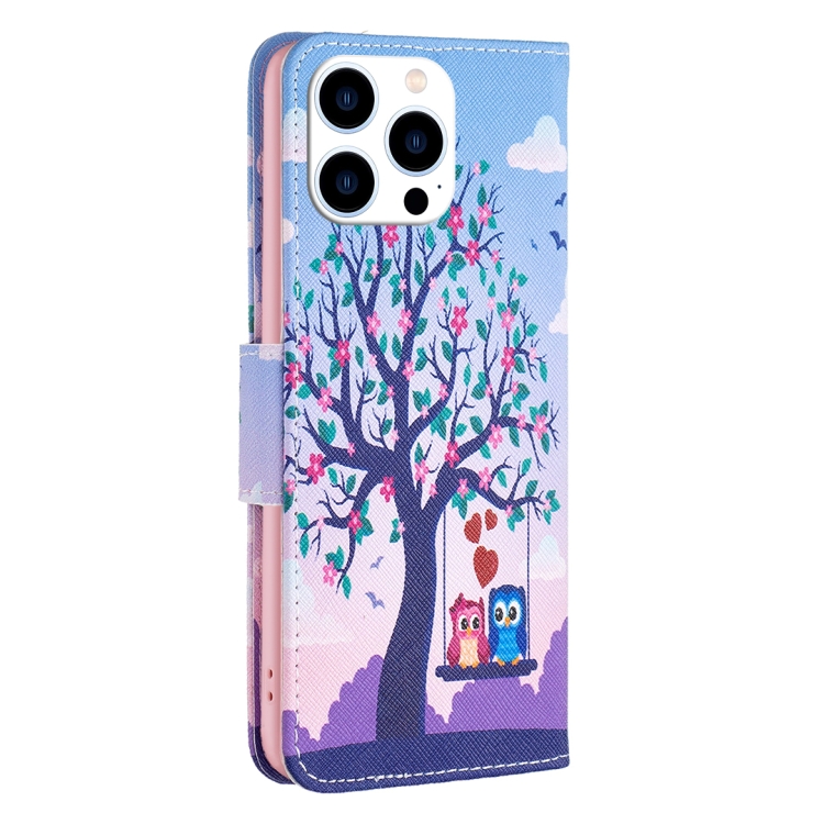 For iPhone 16 Pro Max Colored Drawing Pattern Flip Leather Phone Case(Owl) For iPhone 16 Pro Max Colored Drawing Pattern Flip Leather Phone Case(Owl)