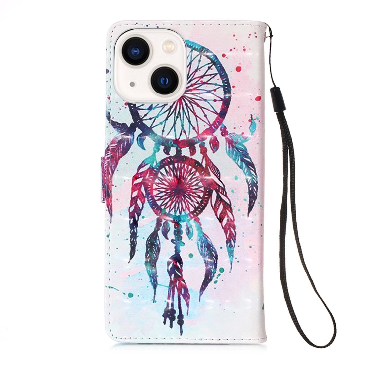 For iPhone 15 3D Painting Horizontal Flip Leather Phone Case(Color Drop Wind Chimes) For iPhone 15 3D Painting Horizontal Flip Leather Phone Case(Color Drop Wind Chimes)