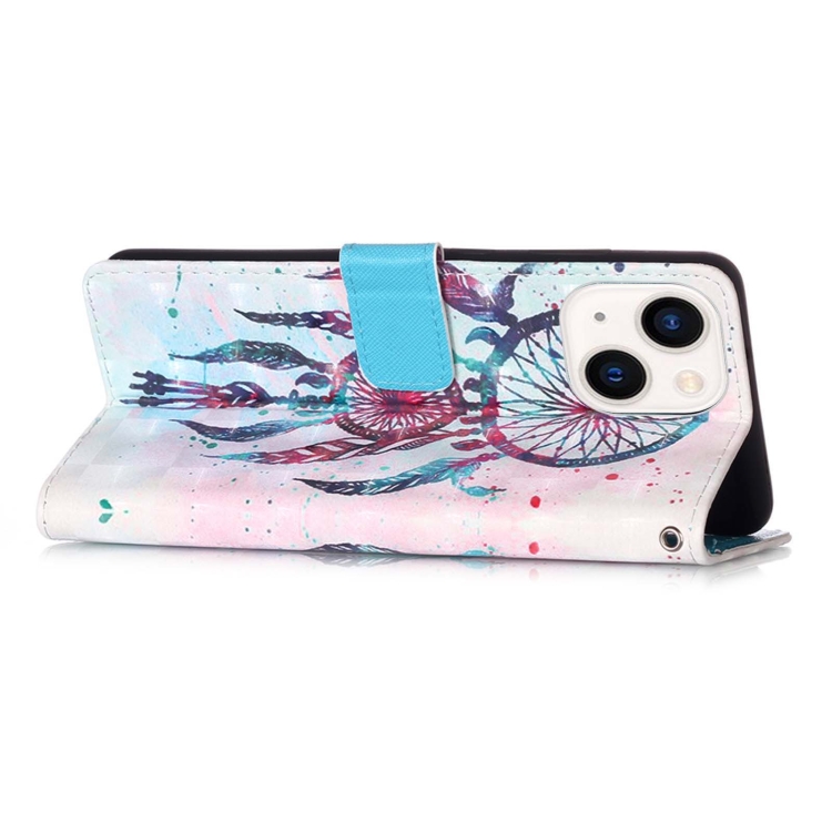 For iPhone 15 3D Painting Horizontal Flip Leather Phone Case(Color Drop Wind Chimes) For iPhone 15 3D Painting Horizontal Flip Leather Phone Case(Color Drop Wind Chimes)