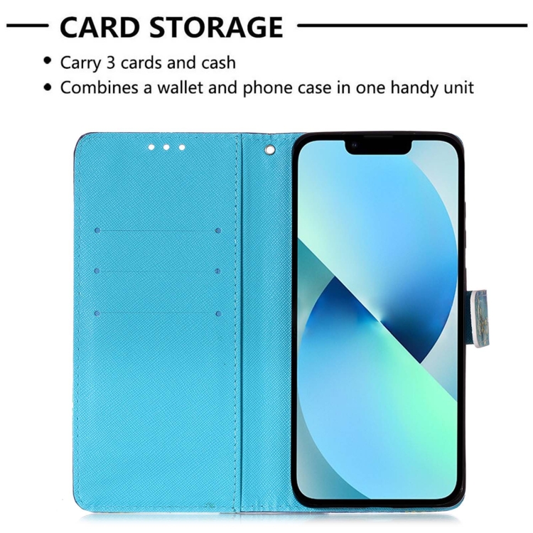 For iPhone 15 3D Painting Horizontal Flip Leather Phone Case(Color Drop Wind Chimes) For iPhone 15 3D Painting Horizontal Flip Leather Phone Case(Color Drop Wind Chimes)