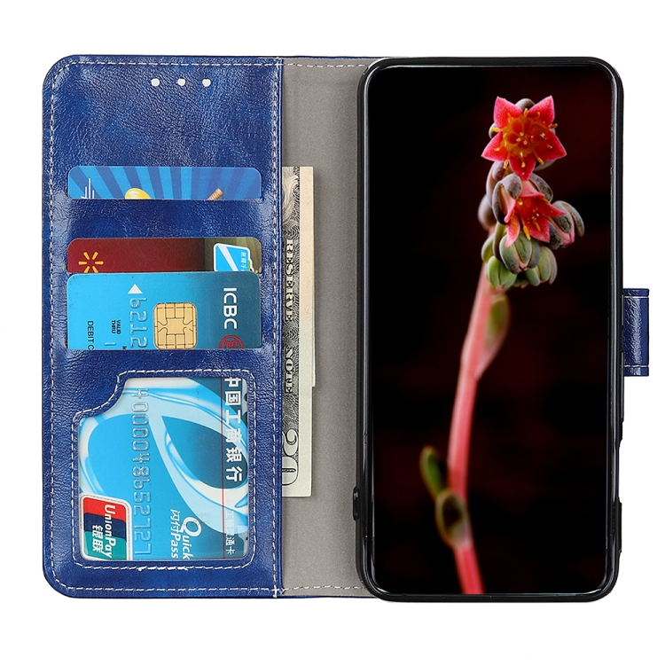 For HTC Desire 20 Pro Retro Crazy Horse Texture Horizontal Flip Leather Case with Holder & Card Slots & Photo Frame & Wallet(Blue) - 3