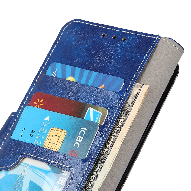 For HTC Desire 20 Pro Retro Crazy Horse Texture Horizontal Flip Leather Case with Holder & Card Slots & Photo Frame & Wallet(Blue) - 5