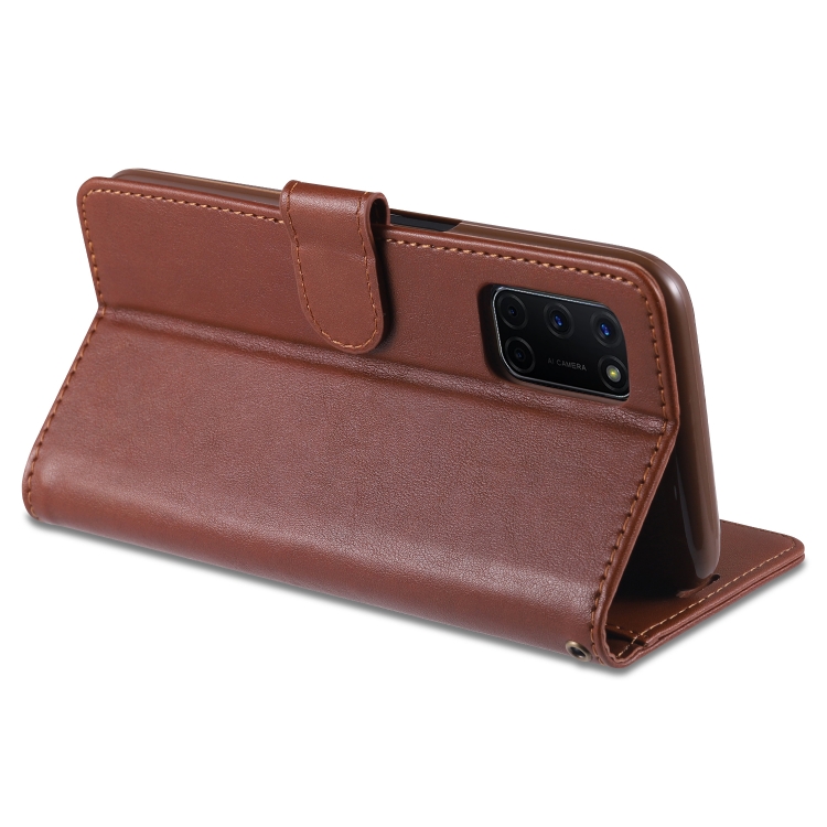 For OPPO A52 / A92 / A72 AZNS Sheepskin Texture Horizontal Flip Leather Case with Holder & Card Slots & Wallet(Brown) - 3