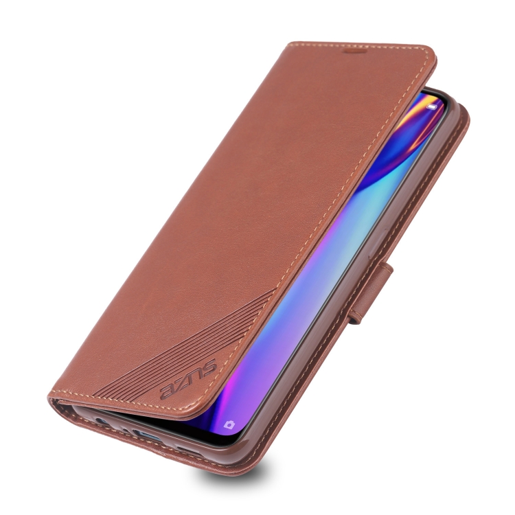 For OPPO K3 / Realme X AZNS Sheepskin Texture Horizontal Flip Leather Case with Holder & Card Slots & Wallet(Brown) - 3