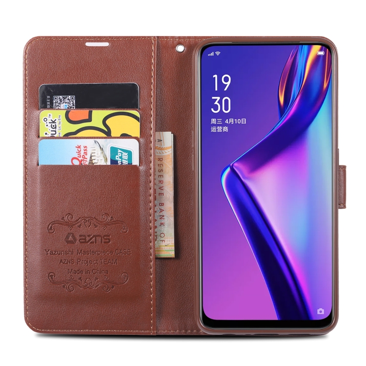For OPPO K3 / Realme X AZNS Sheepskin Texture Horizontal Flip Leather Case with Holder & Card Slots & Wallet(Brown) - 5