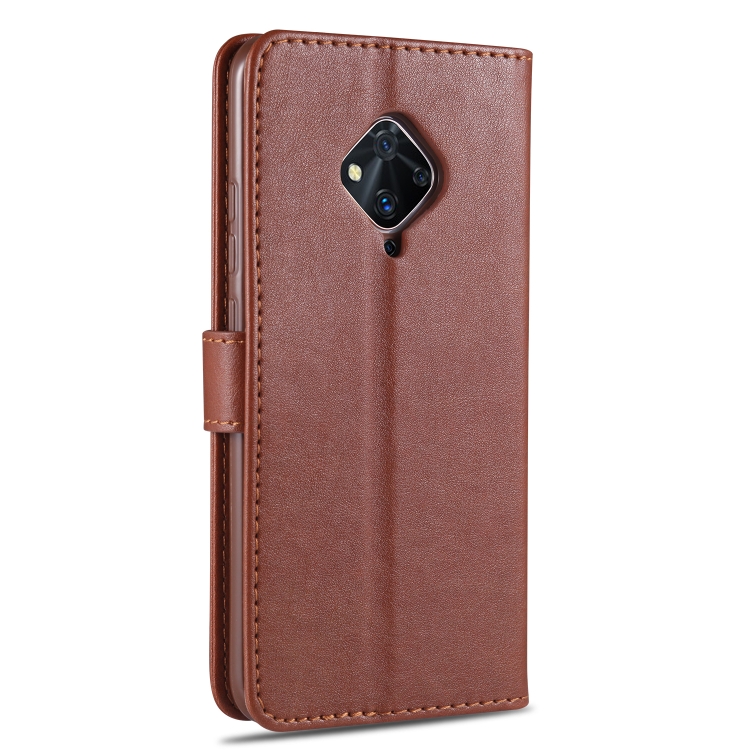 For Vivo S5 AZNS Sheepskin Texture Horizontal Flip Leather Case with Holder & Card Slots & Wallet(Brown) - 2
