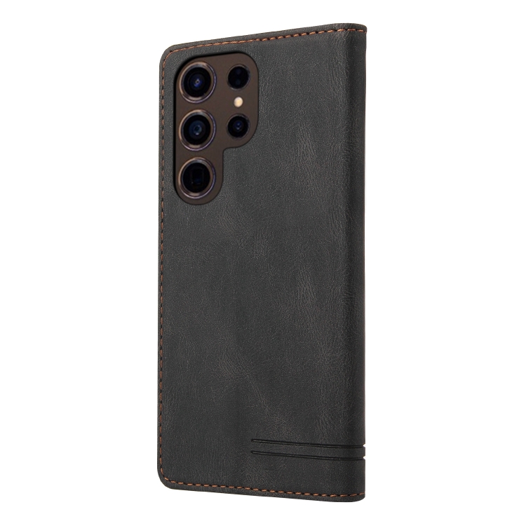 For Samsung Galaxy S24 Ultra 5G Skin Feel Anti-theft Brush Horizontal Flip Leather Case with Holder(Black) For Samsung Galaxy S24 Ultra 5G Skin Feel Anti-theft Brush Horizontal Flip Leather Case with Holder(Black)