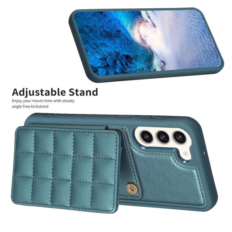 For Samsung Galaxy S23+ 5G Grid Card Slot Holder Phone Case(Green) For Samsung Galaxy S23+ 5G Grid Card Slot Holder Phone Case(Green)