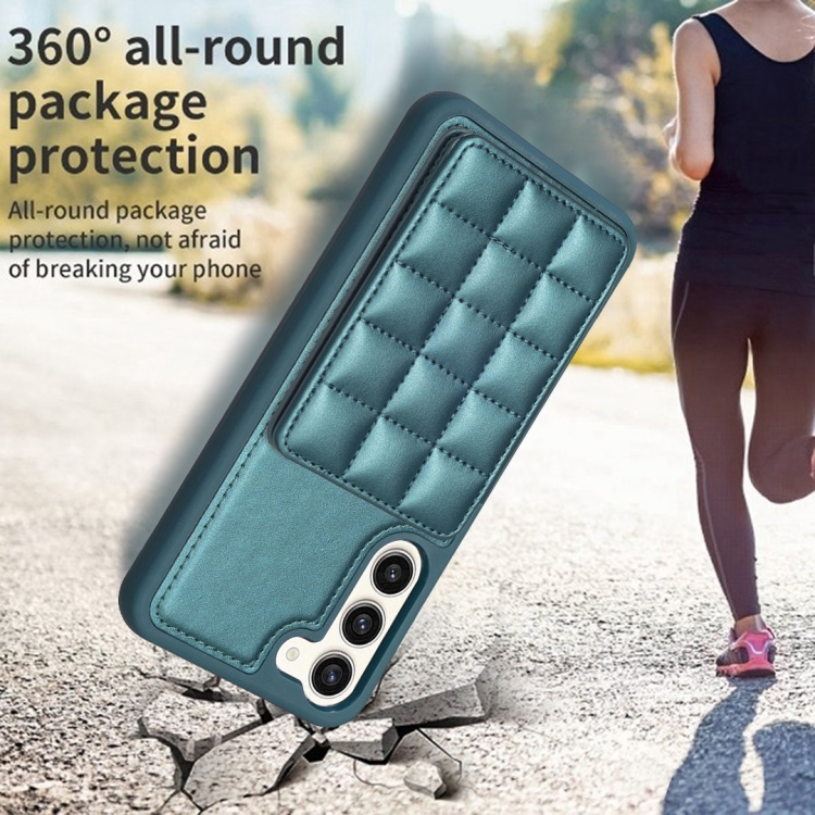 For Samsung Galaxy S23+ 5G Grid Card Slot Holder Phone Case(Green) For Samsung Galaxy S23+ 5G Grid Card Slot Holder Phone Case(Green)
