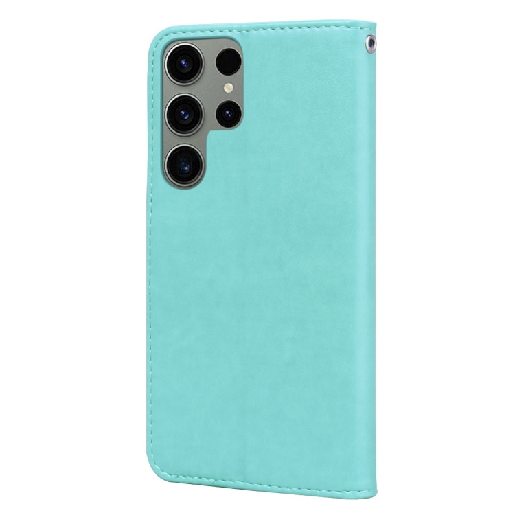 For Samsung Galaxy S24 Ultra Rose Embossed Flip PU Leather Phone Case(Green) For Samsung Galaxy S24 Ultra Rose Embossed Flip PU Leather Phone Case(Green)