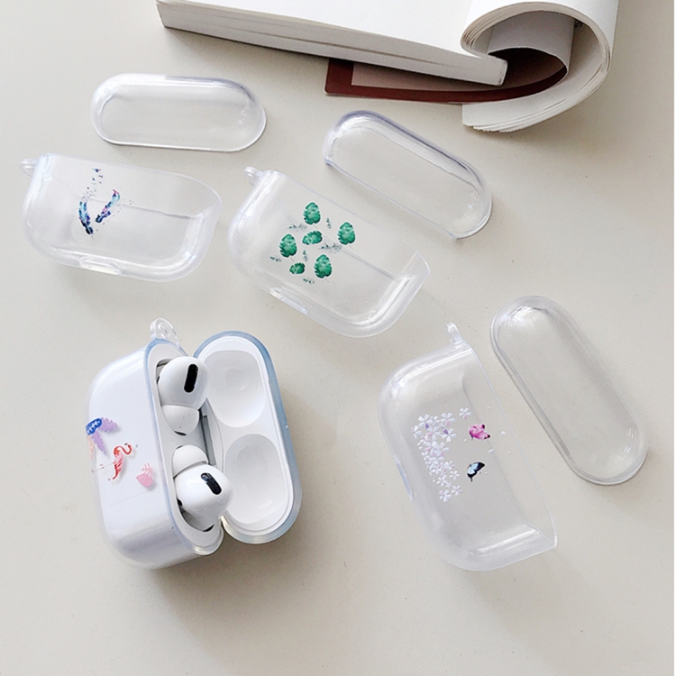 For AirPods Pro Transparent TPU Pattern Earphone Protective Case with Hook(Iron Tower) For AirPods Pro Transparent TPU Pattern Earphone Protective Case with Hook(Iron Tower)