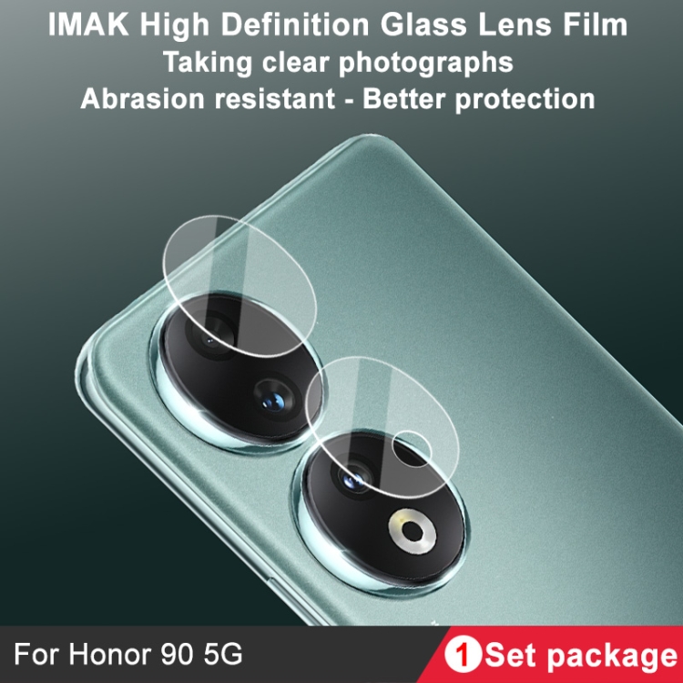 Para Honor 90 5G IMAK Película de lente de vidrio de cámara trasera,  paquete de 1 juego