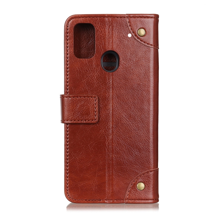 For Vivo Y50 Copper Buckle Nappa Texture Horizontal Flip Leather Case with Holder & Card Slots & Wallet(Brown) - 2