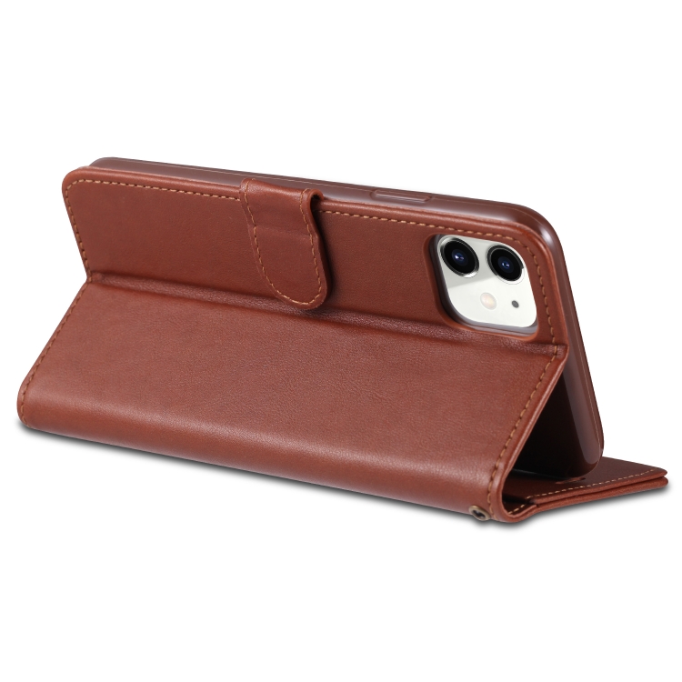 For iPhone 11 AZNS Sheepskin Texture Horizontal Flip Leather Case with Holder & Card Slots & Wallet(Brown) - 4