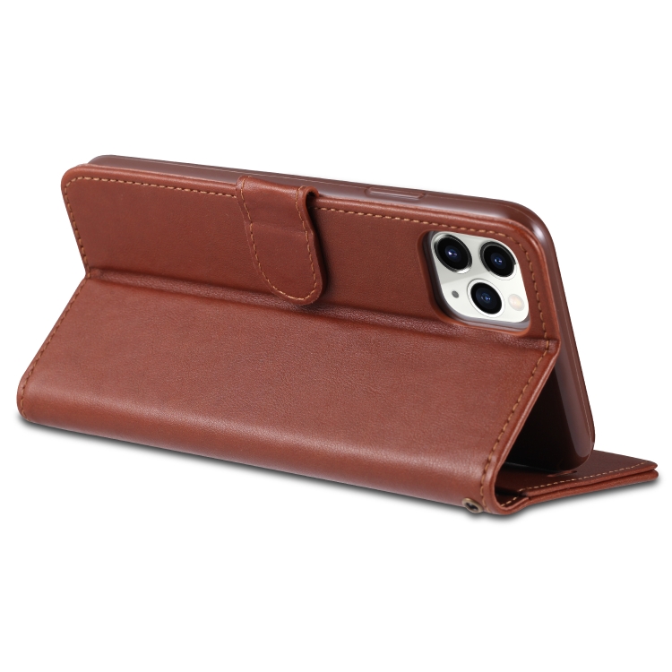 For iPhone 11 Pro AZNS Sheepskin Texture Horizontal Flip Leather Case with Holder & Card Slots & Wallet(Brown) - 4