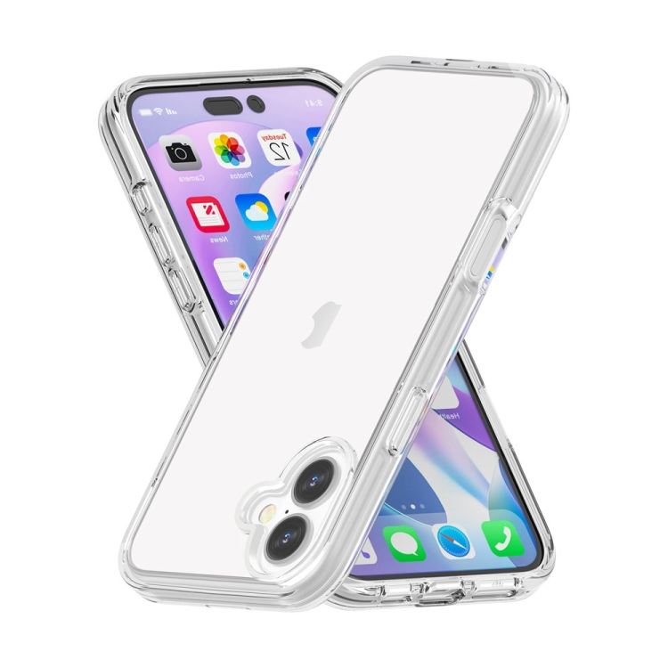 For iPhone 16 Plus Shockproof Terminator Transparent Phone Case(Transparent) For iPhone 16 Plus Shockproof Terminator Transparent Phone Case(Transparent)