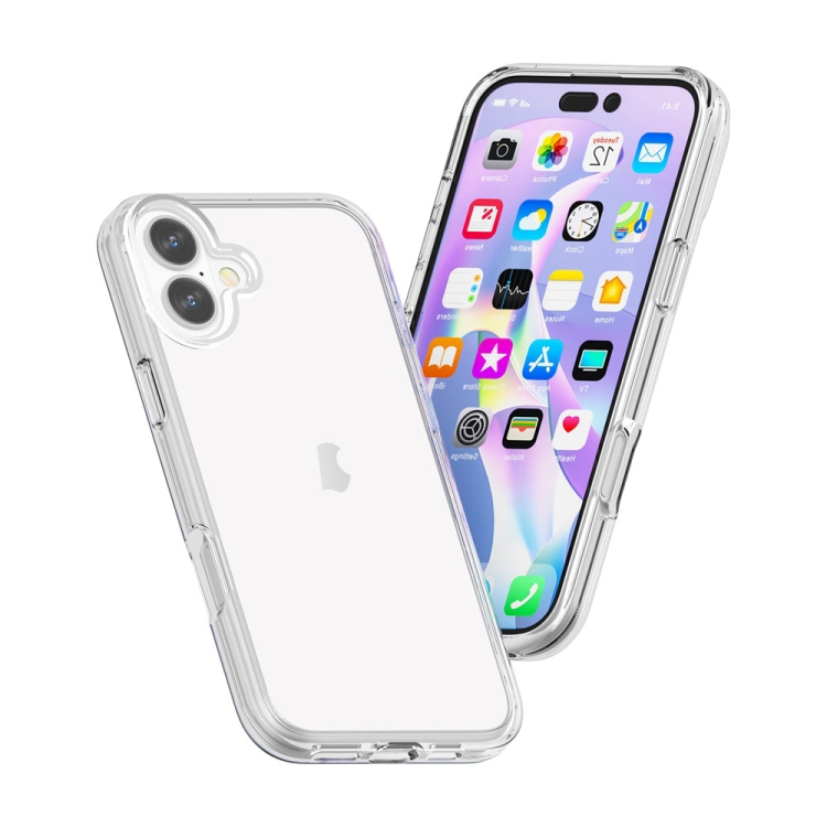 For iPhone 16 Plus Shockproof Terminator Transparent Phone Case(Transparent) For iPhone 16 Plus Shockproof Terminator Transparent Phone Case(Transparent)