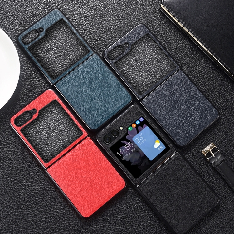 For Samsung Galaxy Z Flip6 Genuine Leather Shockproof Protective Phone Case(Black)