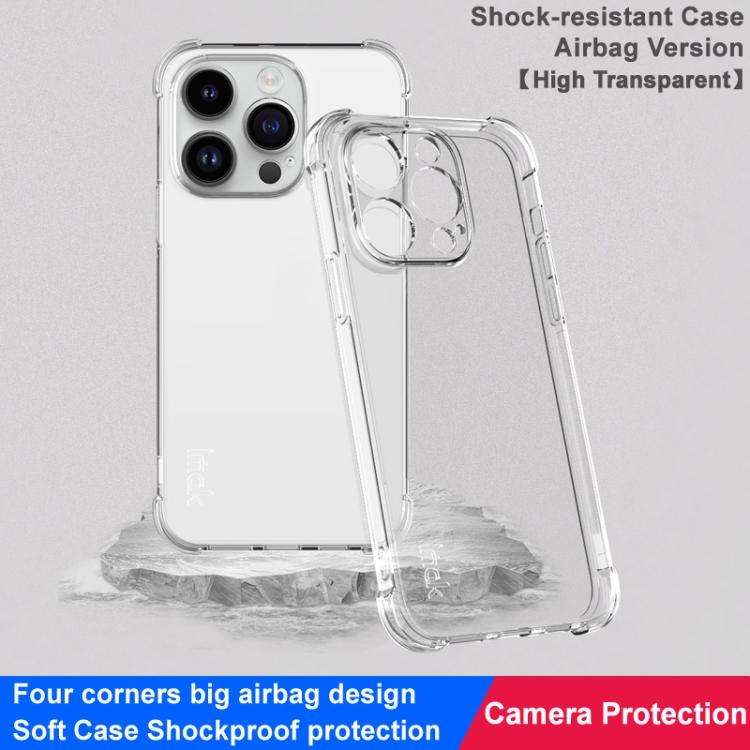 For iPhone 15 Pro imak Shockproof Airbag TPU Phone Case(Transparent) For iPhone 15 Pro imak Shockproof Airbag TPU Phone Case(Transparent)