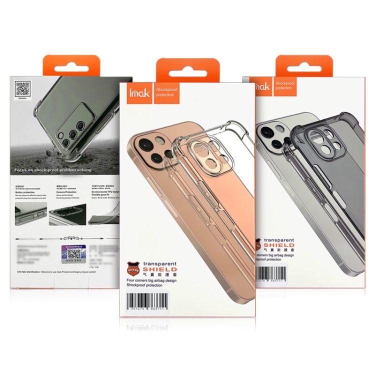 For iPhone 15 Pro imak Shockproof Airbag TPU Phone Case(Transparent) For iPhone 15 Pro imak Shockproof Airbag TPU Phone Case(Transparent)