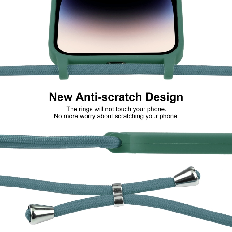 For iPhone 16 Plus Crossbody Lanyard Liquid Silicone Case(Emerald Green) For iPhone 16 Plus Crossbody Lanyard Liquid Silicone Case(Emerald Green)