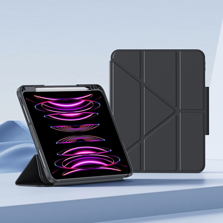 For iPad 10th Gen 10.9 2022 Deformation Buckle Leather Smart Tablet Case(Black) For iPad 10th Gen 10.9 2022 Deformation Buckle Leather Smart Tablet Case(Black)