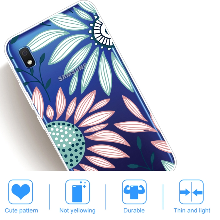 For Samsung Galaxy A10 Coloured Drawing Pattern Highly Transparent TPU Protective Case(Flower) - 4