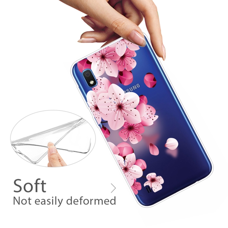 For Samsung Galaxy A10 Coloured Drawing Pattern Highly Transparent TPU Protective Case(Cherry Blossoms) - 3