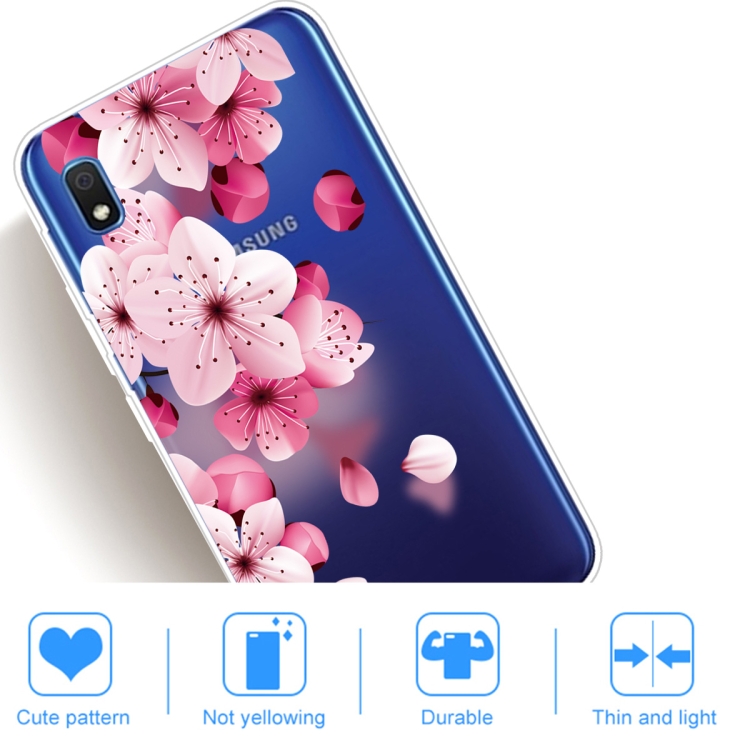 For Samsung Galaxy A10 Coloured Drawing Pattern Highly Transparent TPU Protective Case(Cherry Blossoms) - 4