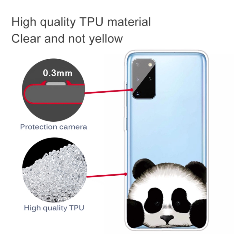 For Samsung Galaxy A41 Coloured Drawing Pattern Highly Transparent TPU Protective Case(Panda) - 2
