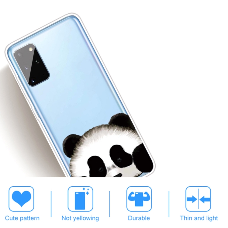 For Samsung Galaxy A41 Coloured Drawing Pattern Highly Transparent TPU Protective Case(Panda) - 4